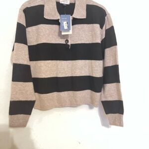 Universal Thread Black and Tan Striped Cardigan